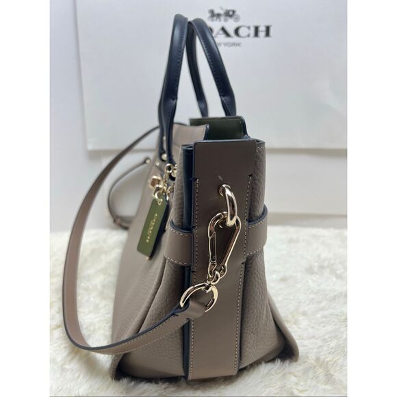 COACH SWAGGER Satchel Colorblock Leather Blue/Tan 36154 $550 - Picture 3 of 9